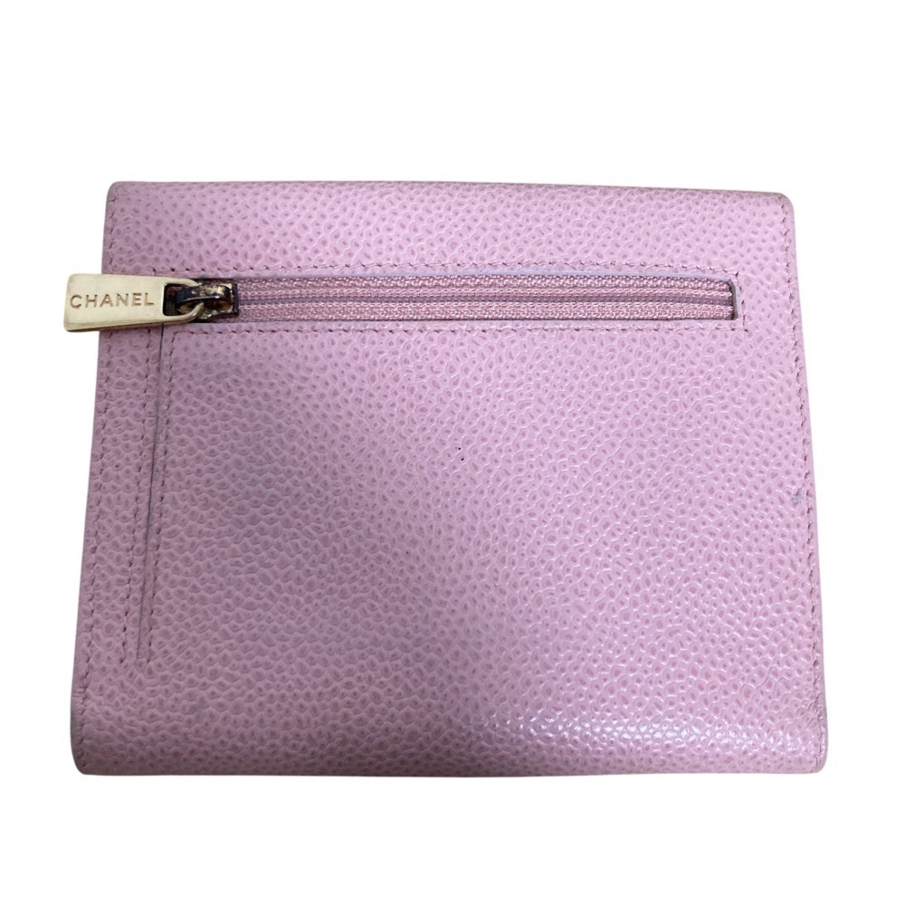 CHANEL Authentic Pink Caviar Leather Logo Wallet - Picture 2 of 12